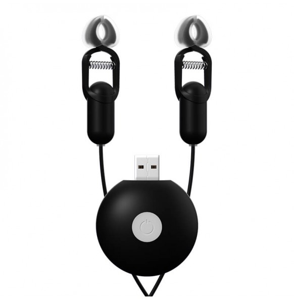GALAKU - Honey Peach Nipple Clamps (Chargeable - Black) GALAKU - Honey Peach Nipple Clamps (Chargeable - Black)